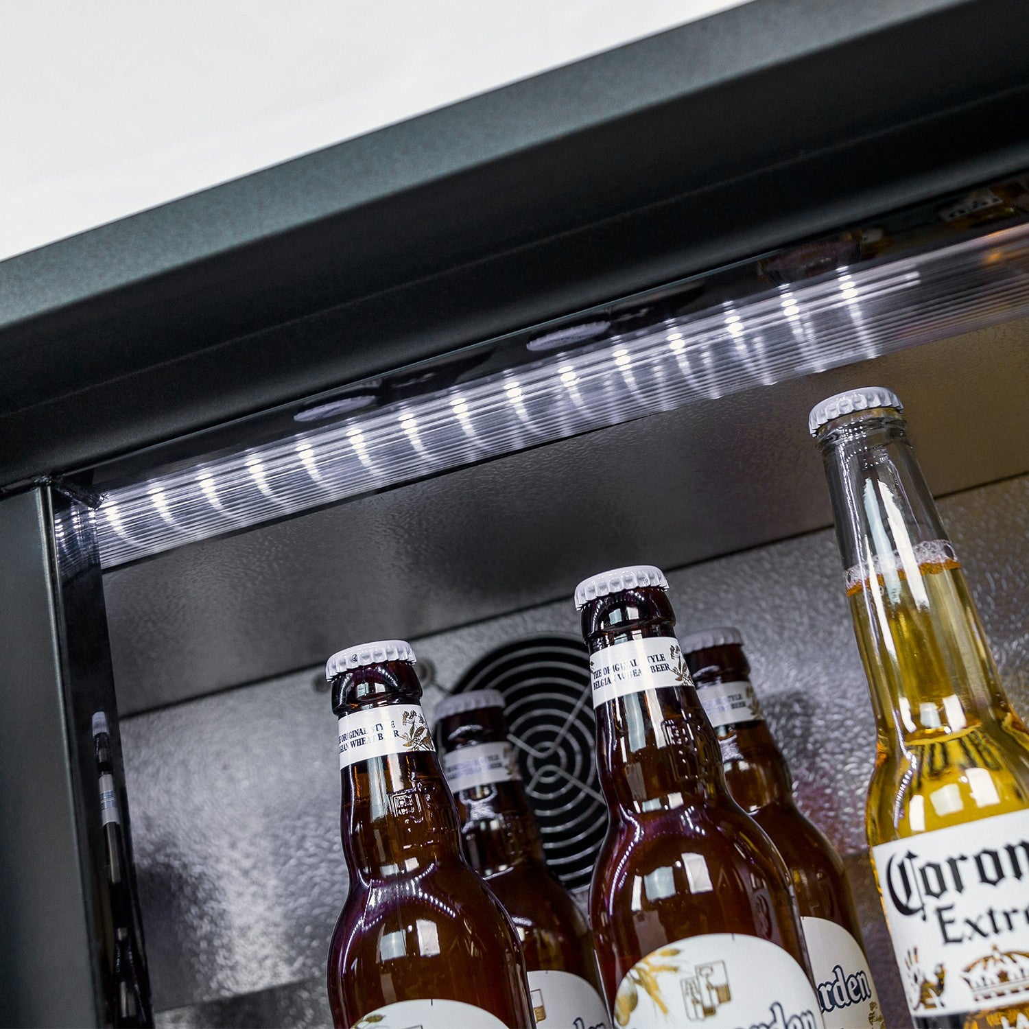 Refrigerador de bebidas ORIKOOL de 53'', enfriador de barra trasera con 3 puertas corredizas de vidrio, 11.3 pies cúbicos.