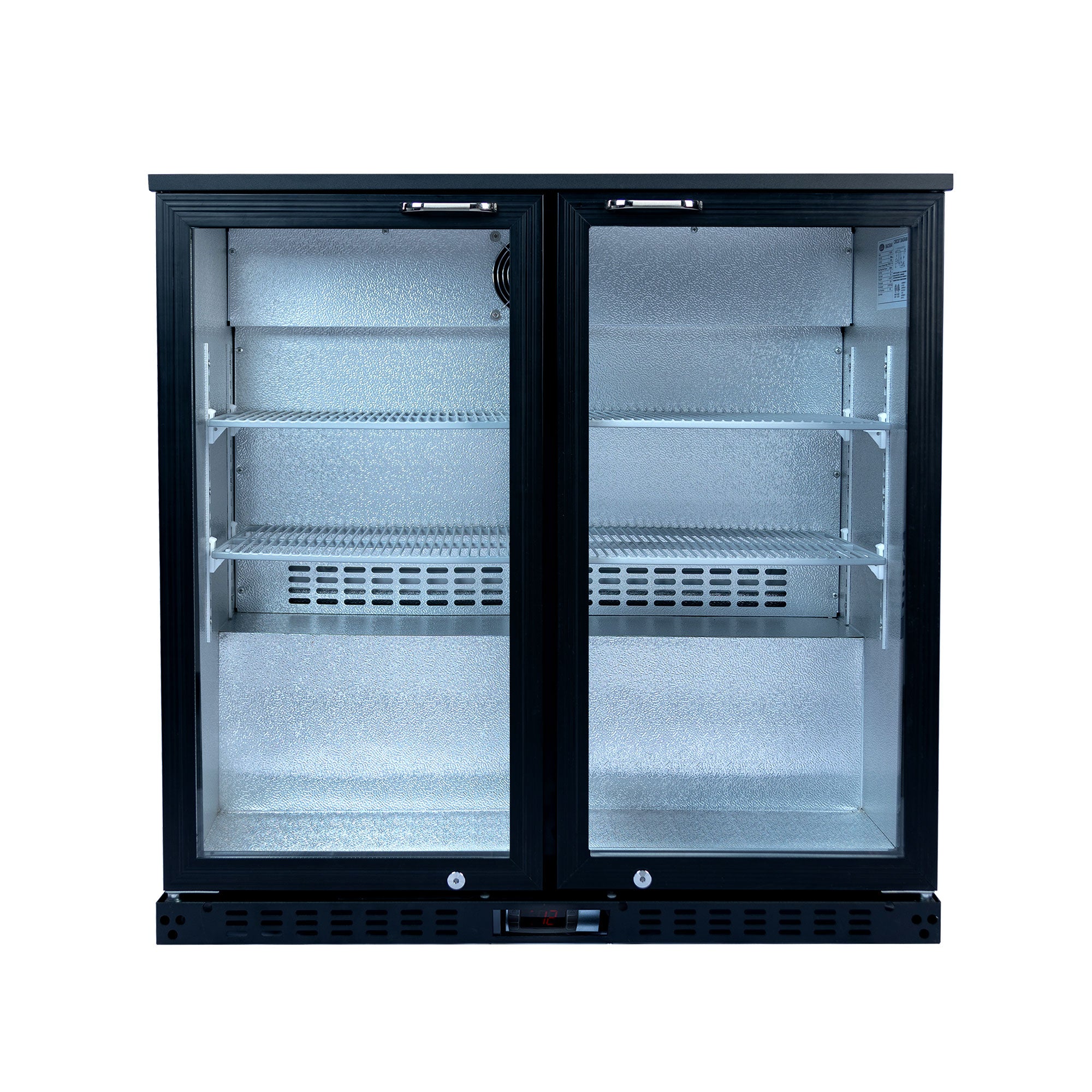 ORIKOOL Beverage Refrigerators Cooler, 35 inch 2 Glass Door Back Bar, 320 Cans Commercial Display Bar Fridge for Beer and Drink 7.4 Cu.Ft